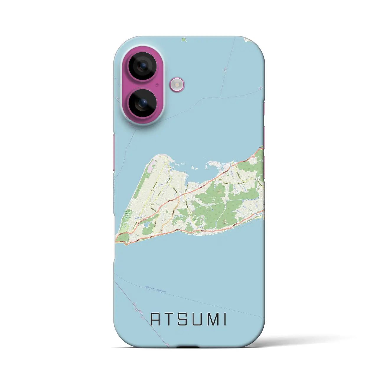 【渥美(愛知県)】地図柄iPhoneケース(バックカバータイプ)