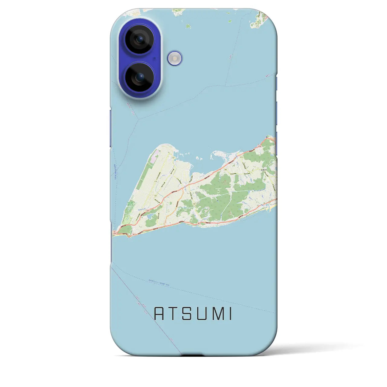 【渥美(愛知県)】地図柄iPhoneケース(バックカバータイプ)ブラック・iPhone 16 Pro Max 用