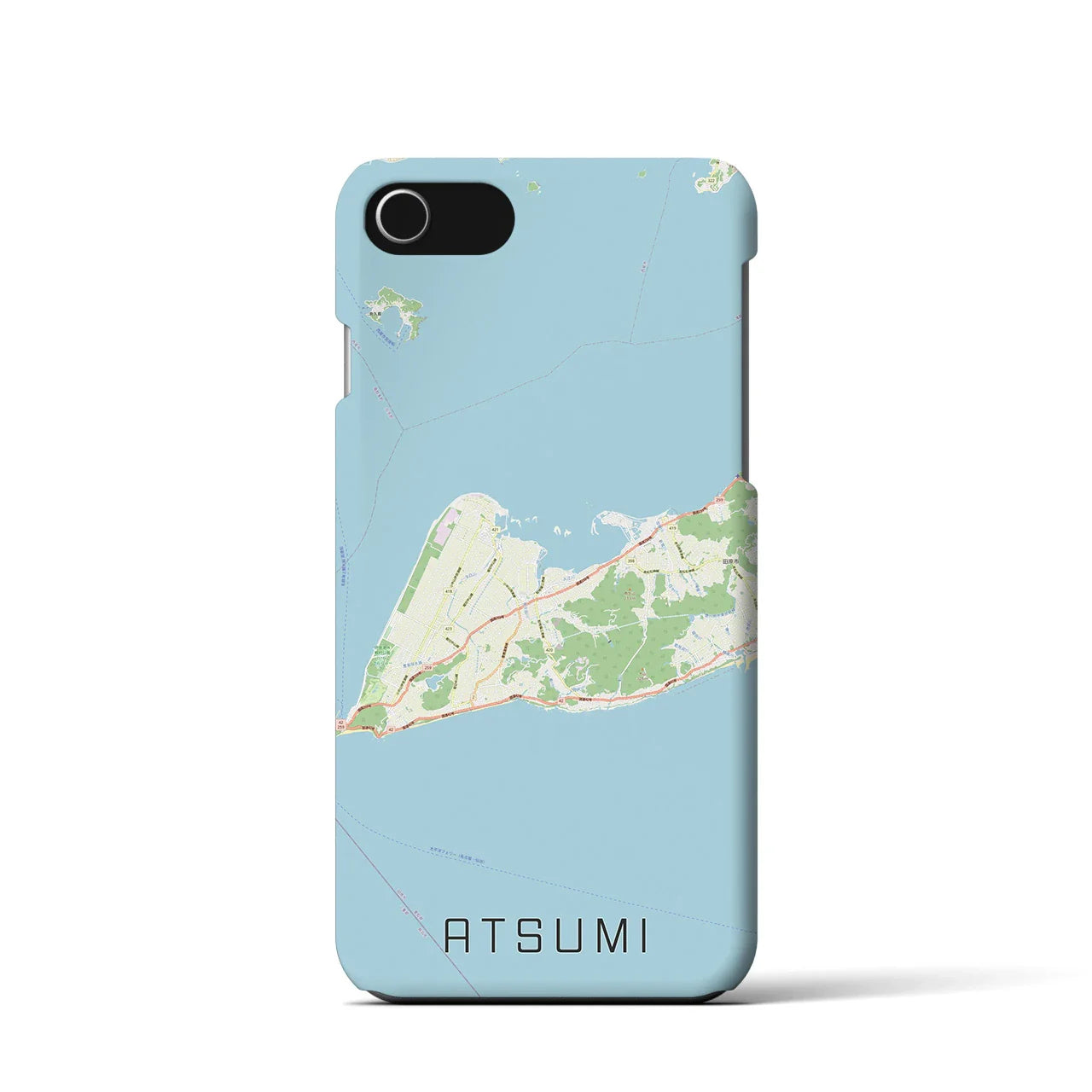 【渥美(愛知県)】地図柄iPhoneケース(バックカバータイプ)