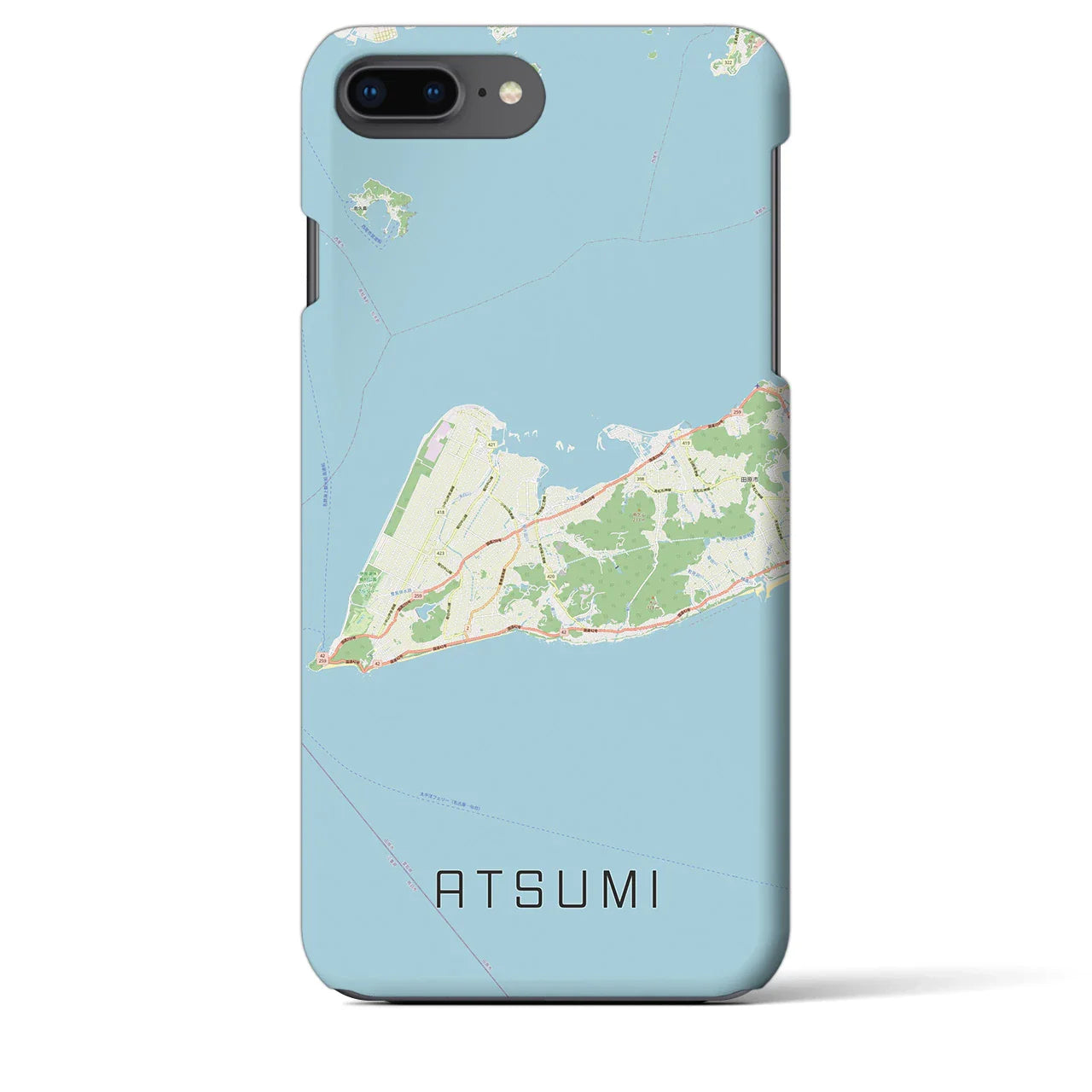 【渥美(愛知県)】地図柄iPhoneケース(バックカバータイプ)