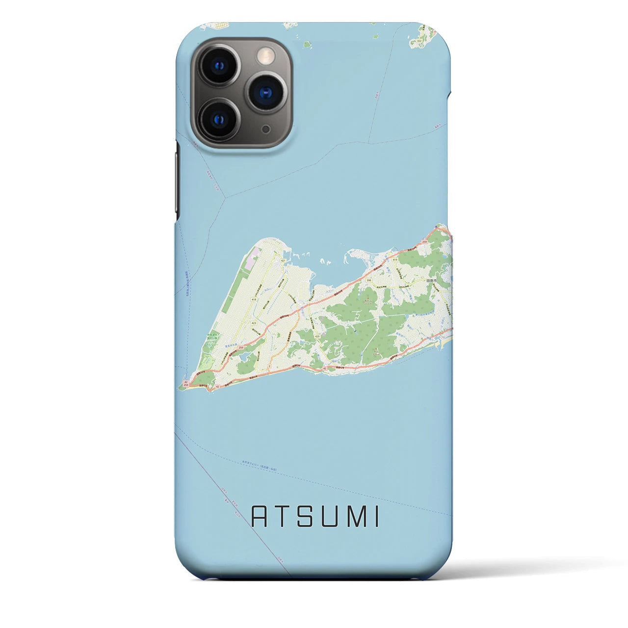 【渥美(愛知県)】地図柄iPhoneケース(バックカバータイプ)