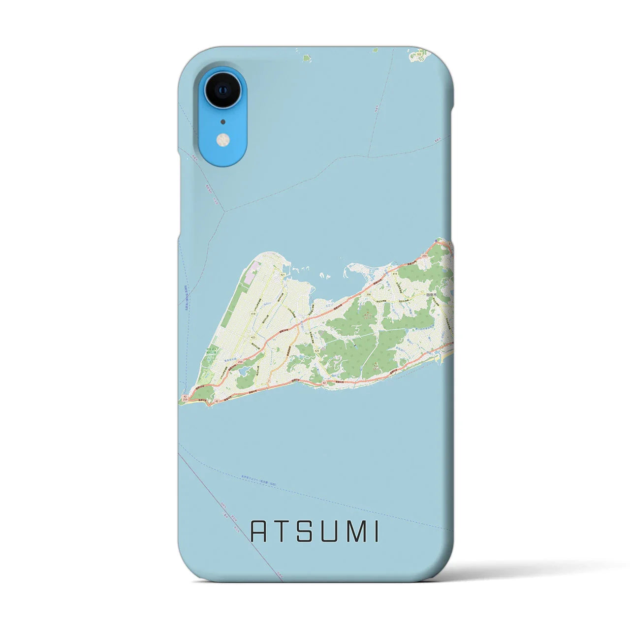 【渥美(愛知県)】地図柄iPhoneケース(バックカバータイプ)