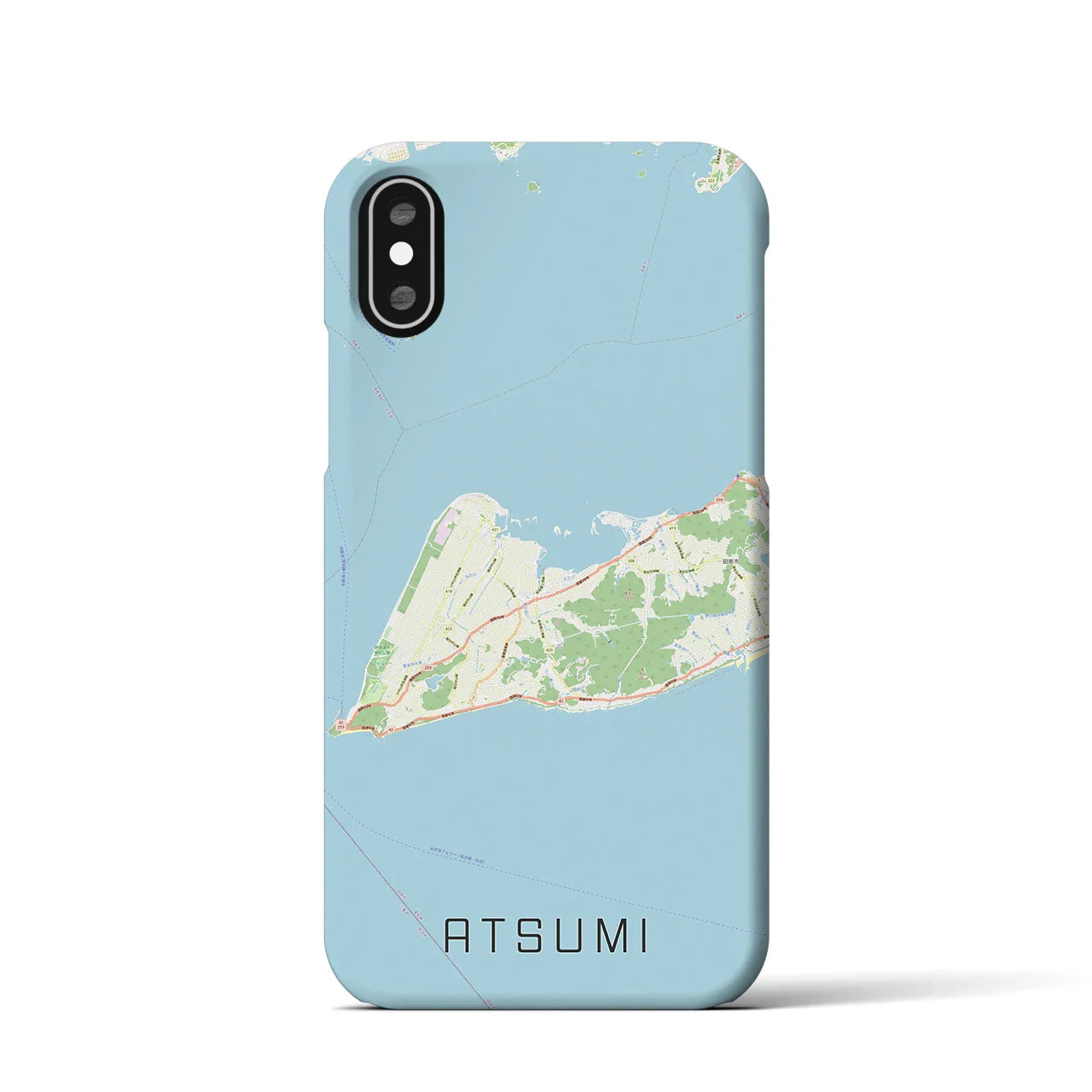 【渥美(愛知県)】地図柄iPhoneケース(バックカバータイプ)