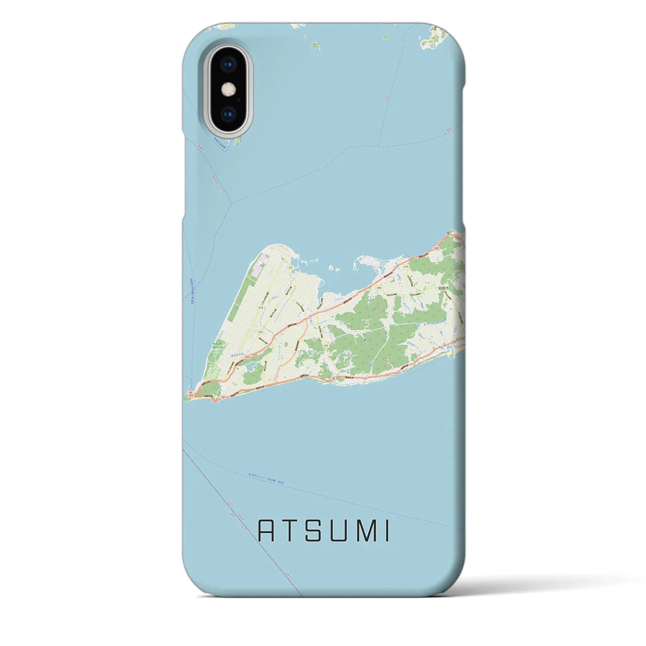 【渥美(愛知県)】地図柄iPhoneケース(バックカバータイプ)