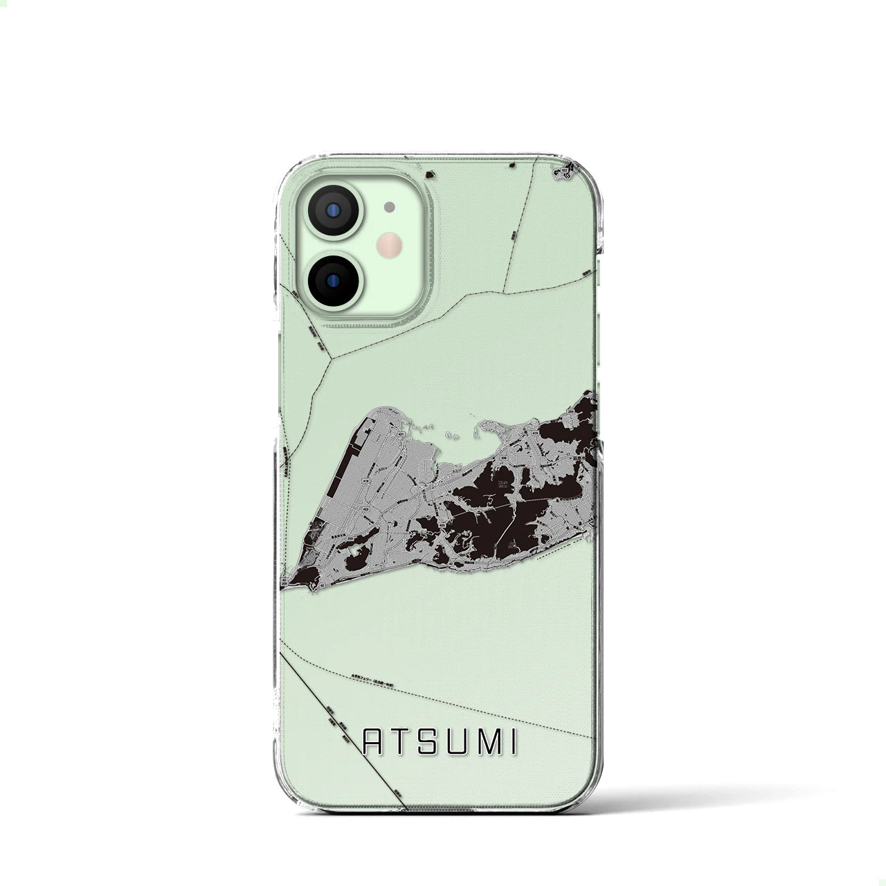 【渥美(愛知県)】地図柄iPhoneケース(クリアタイプ)