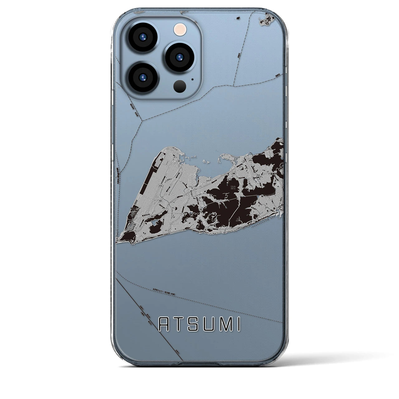 【渥美(愛知県)】地図柄iPhoneケース(クリアタイプ)