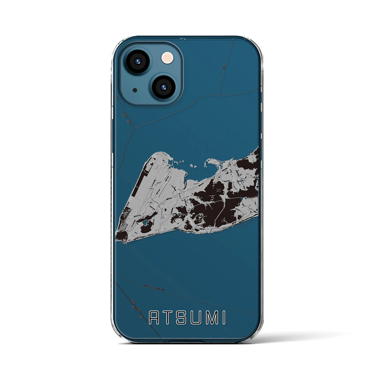 【渥美(愛知県)】地図柄iPhoneケース(クリアタイプ)