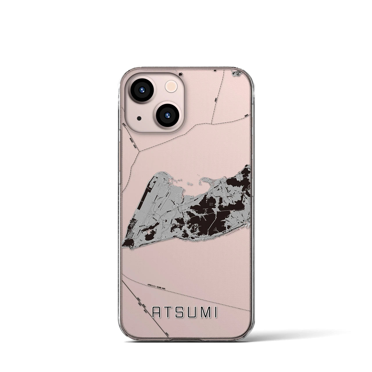 【渥美(愛知県)】地図柄iPhoneケース(クリアタイプ)