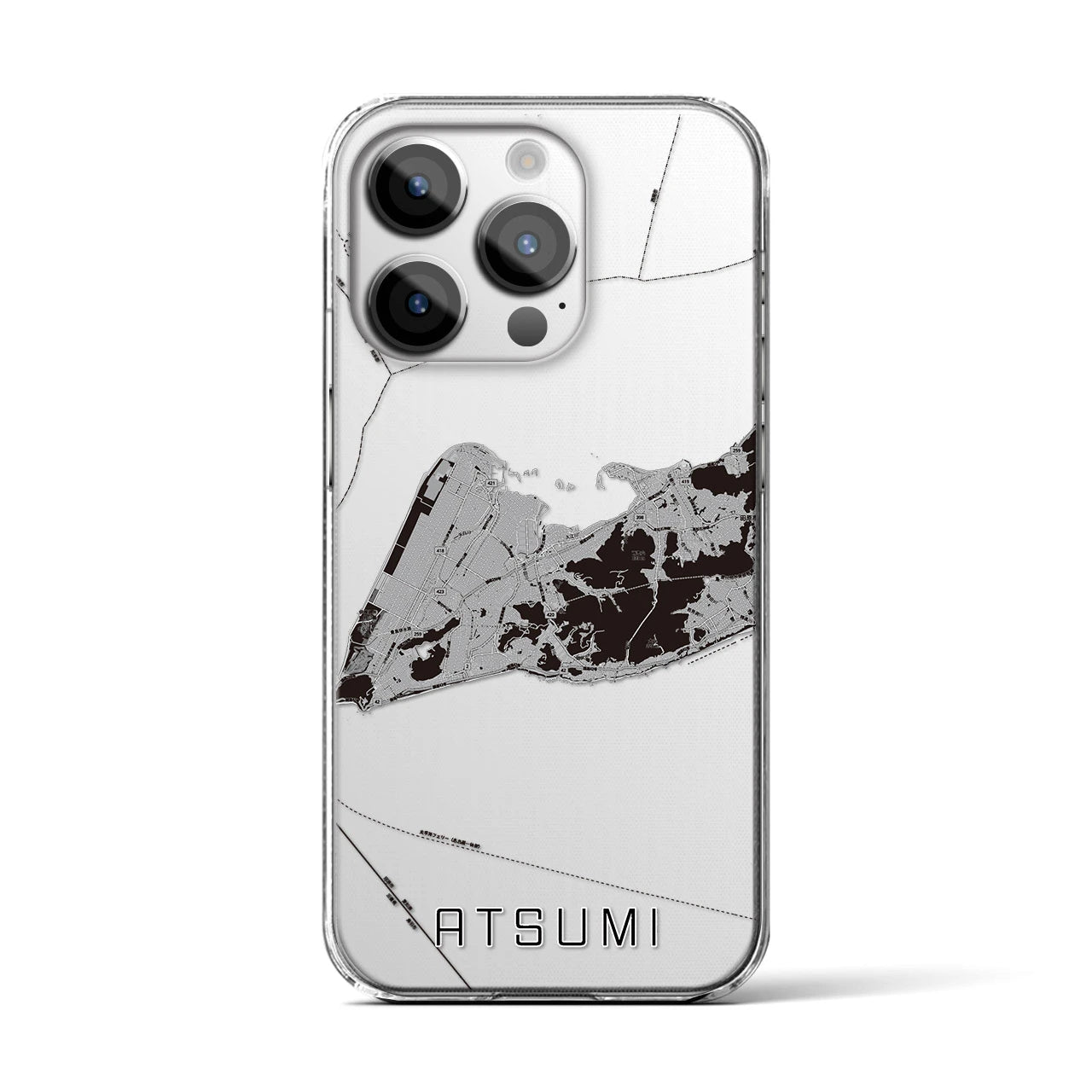 【渥美(愛知県)】地図柄iPhoneケース(クリアタイプ)