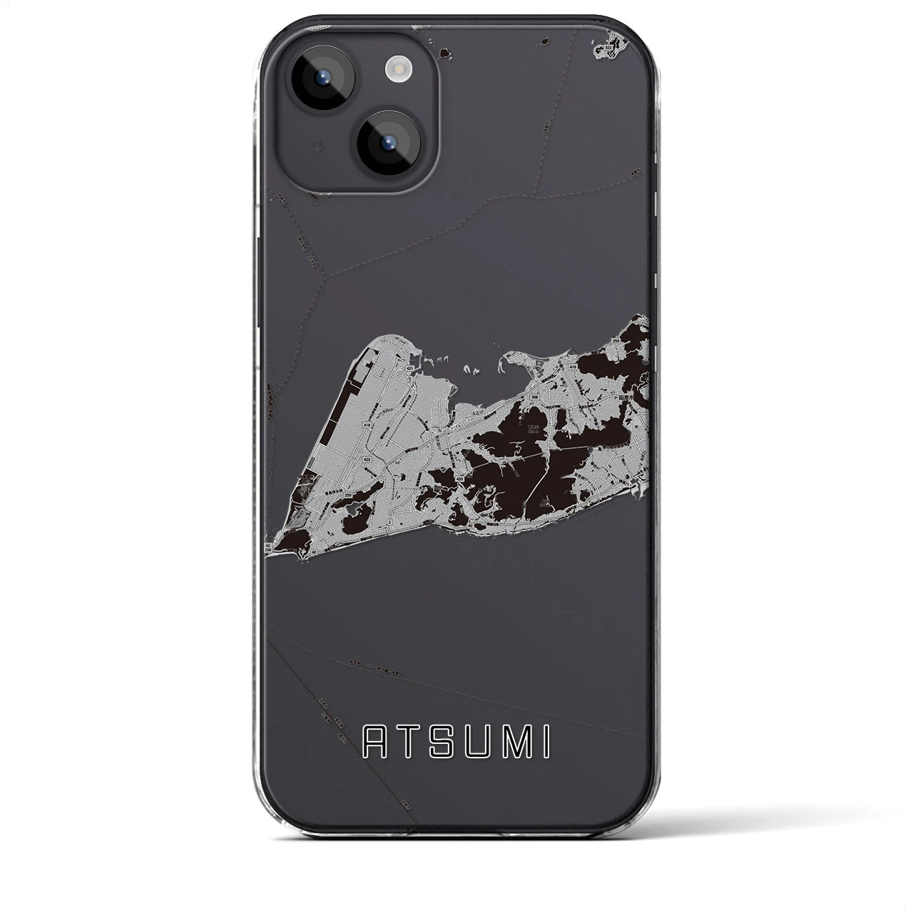 【渥美(愛知県)】地図柄iPhoneケース(クリアタイプ)