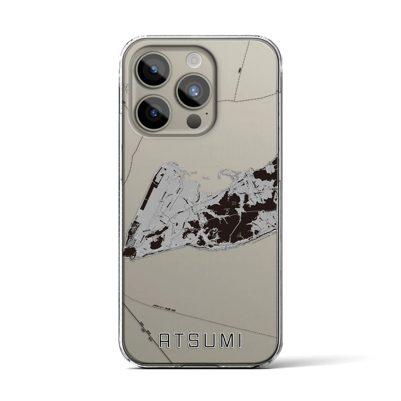 【渥美(愛知県)】地図柄iPhoneケース(クリアタイプ)