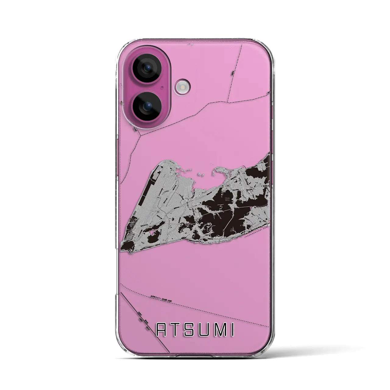 【渥美(愛知県)】地図柄iPhoneケース(クリアタイプ)