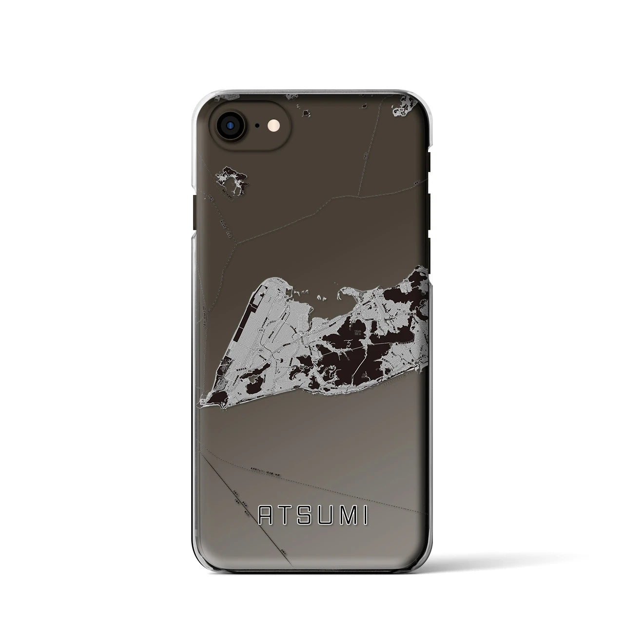 【渥美(愛知県)】地図柄iPhoneケース(クリアタイプ)