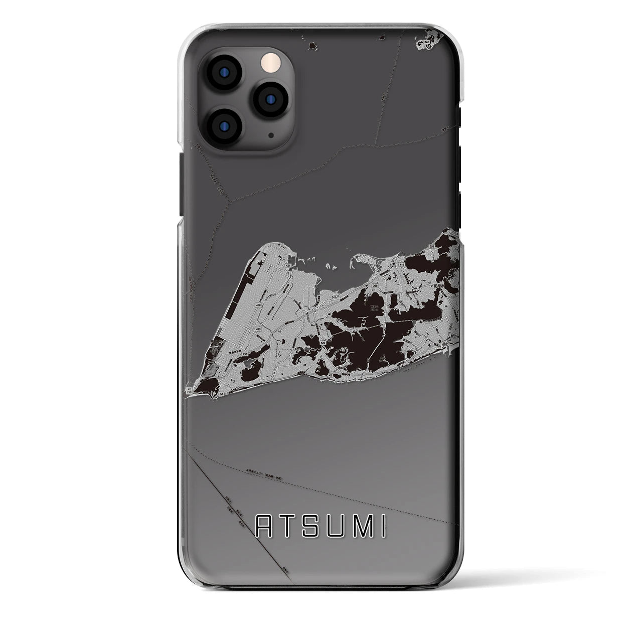 【渥美(愛知県)】地図柄iPhoneケース(クリアタイプ)