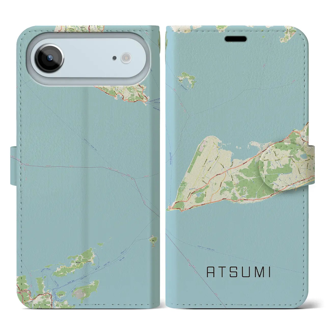 【渥美(愛知県)】地図柄iPhoneケース(手帳タイプ)