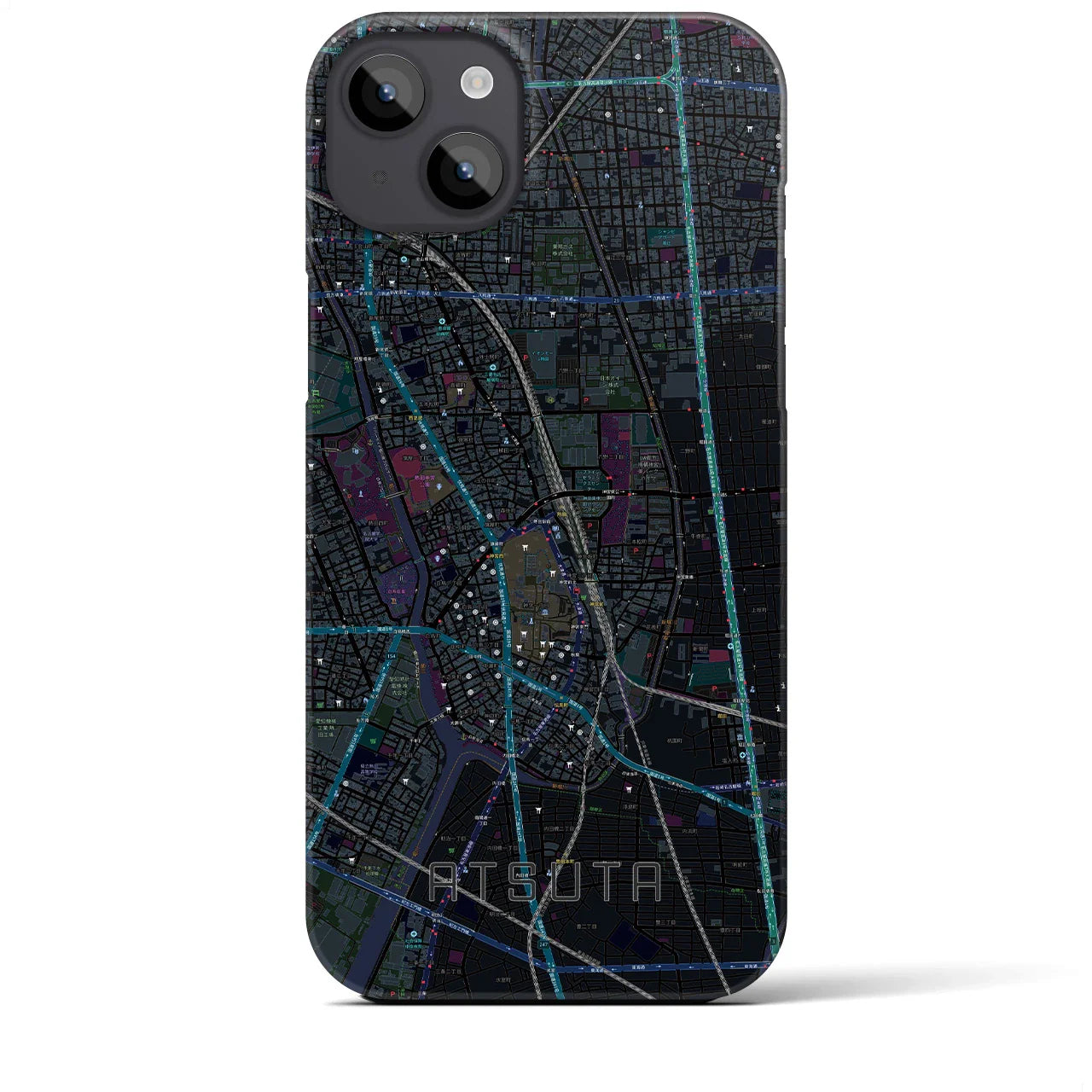 【熱田(愛知県)】地図柄iPhoneケース(バックカバータイプ)