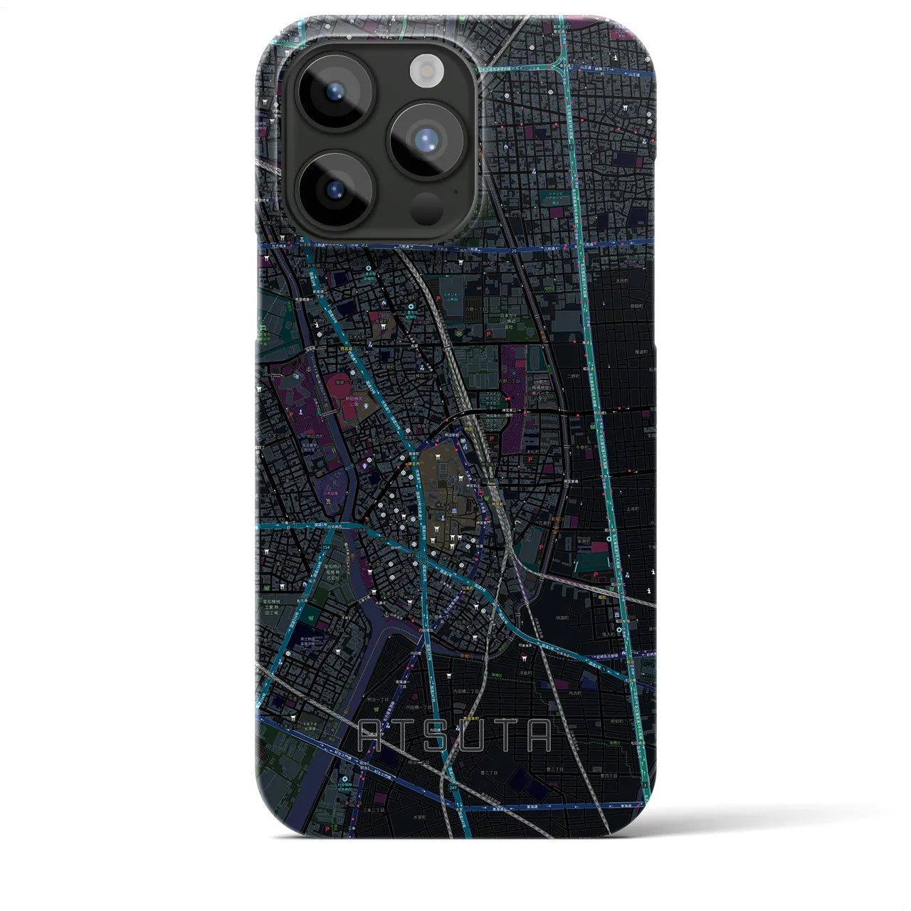 【熱田(愛知県)】地図柄iPhoneケース(バックカバータイプ)