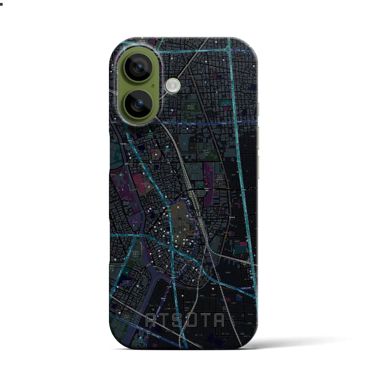 【熱田(愛知県)】地図柄iPhoneケース(バックカバータイプ)