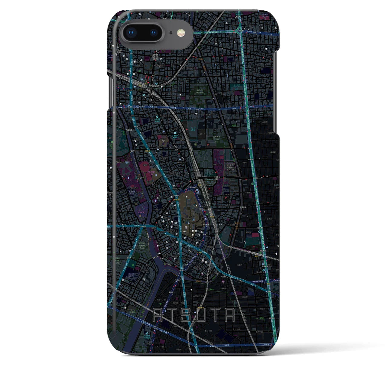 【熱田(愛知県)】地図柄iPhoneケース(バックカバータイプ)
