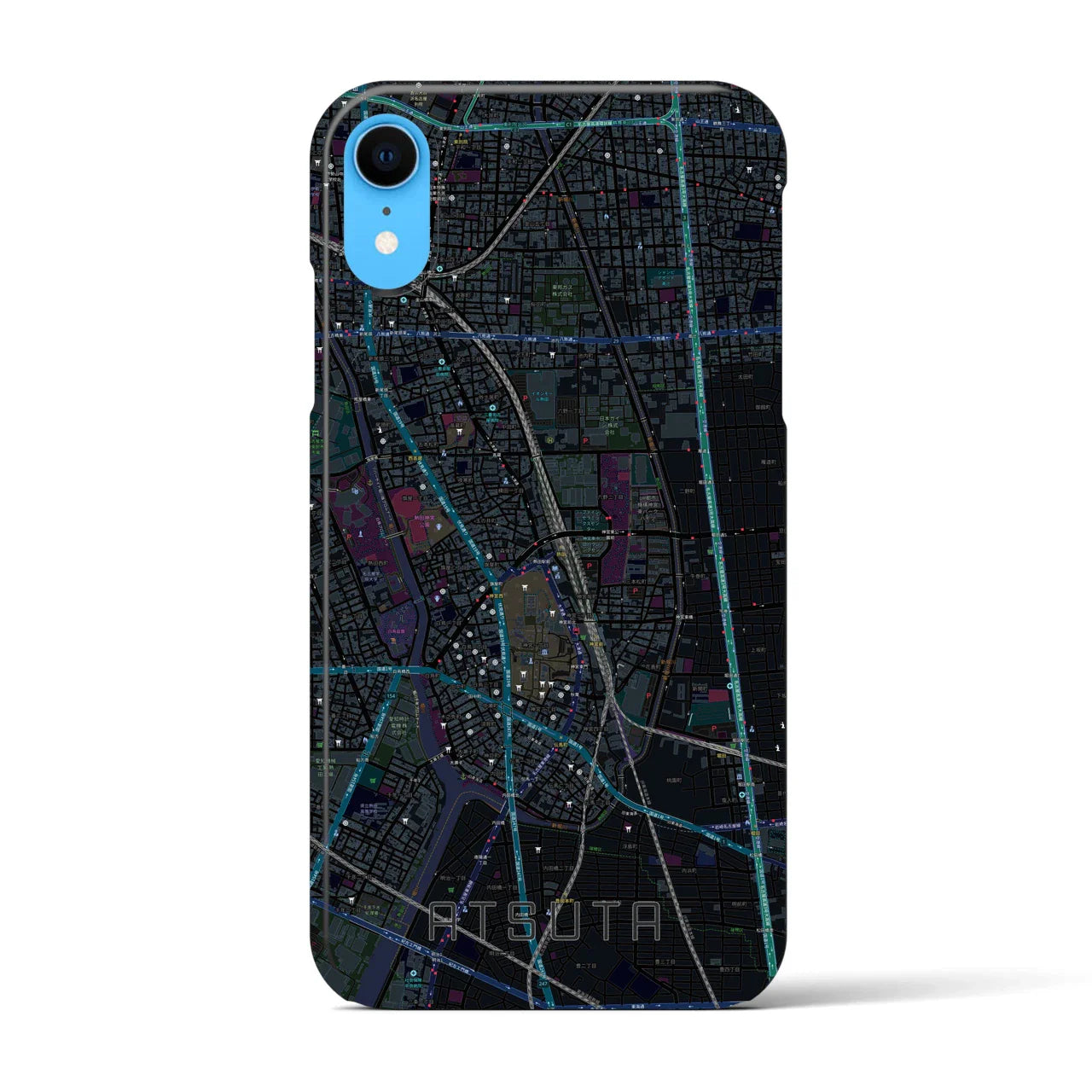 【熱田(愛知県)】地図柄iPhoneケース(バックカバータイプ)