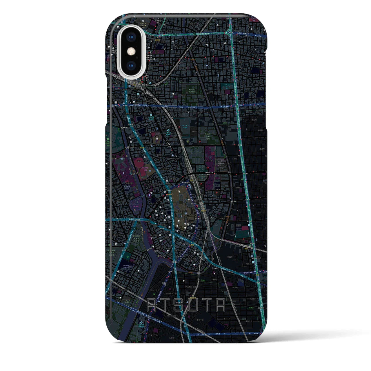 【熱田(愛知県)】地図柄iPhoneケース(バックカバータイプ)