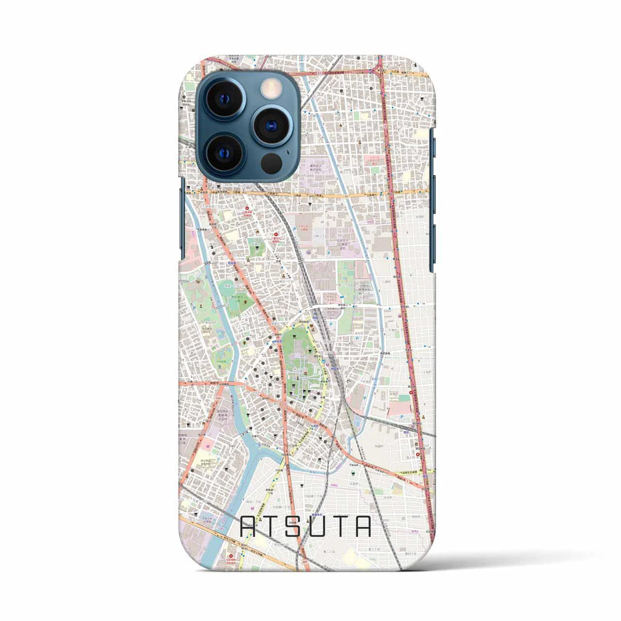 【熱田(愛知県)】地図柄iPhoneケース(バックカバータイプ)