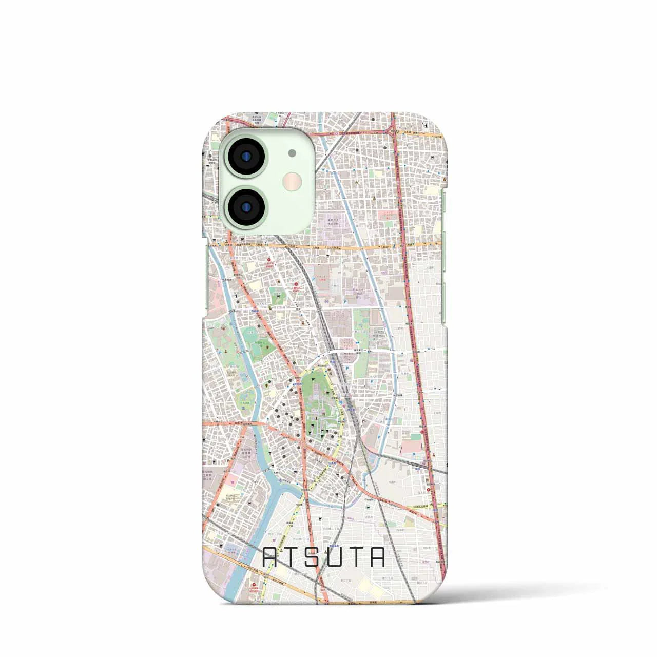 【熱田(愛知県)】地図柄iPhoneケース(バックカバータイプ)