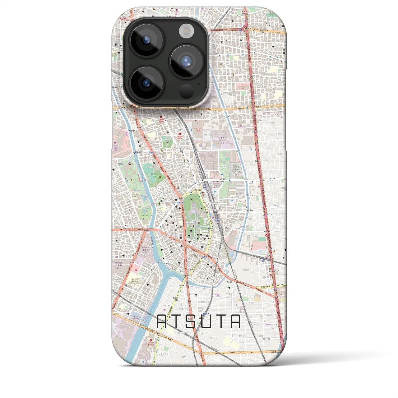 【熱田(愛知県)】地図柄iPhoneケース(バックカバータイプ)