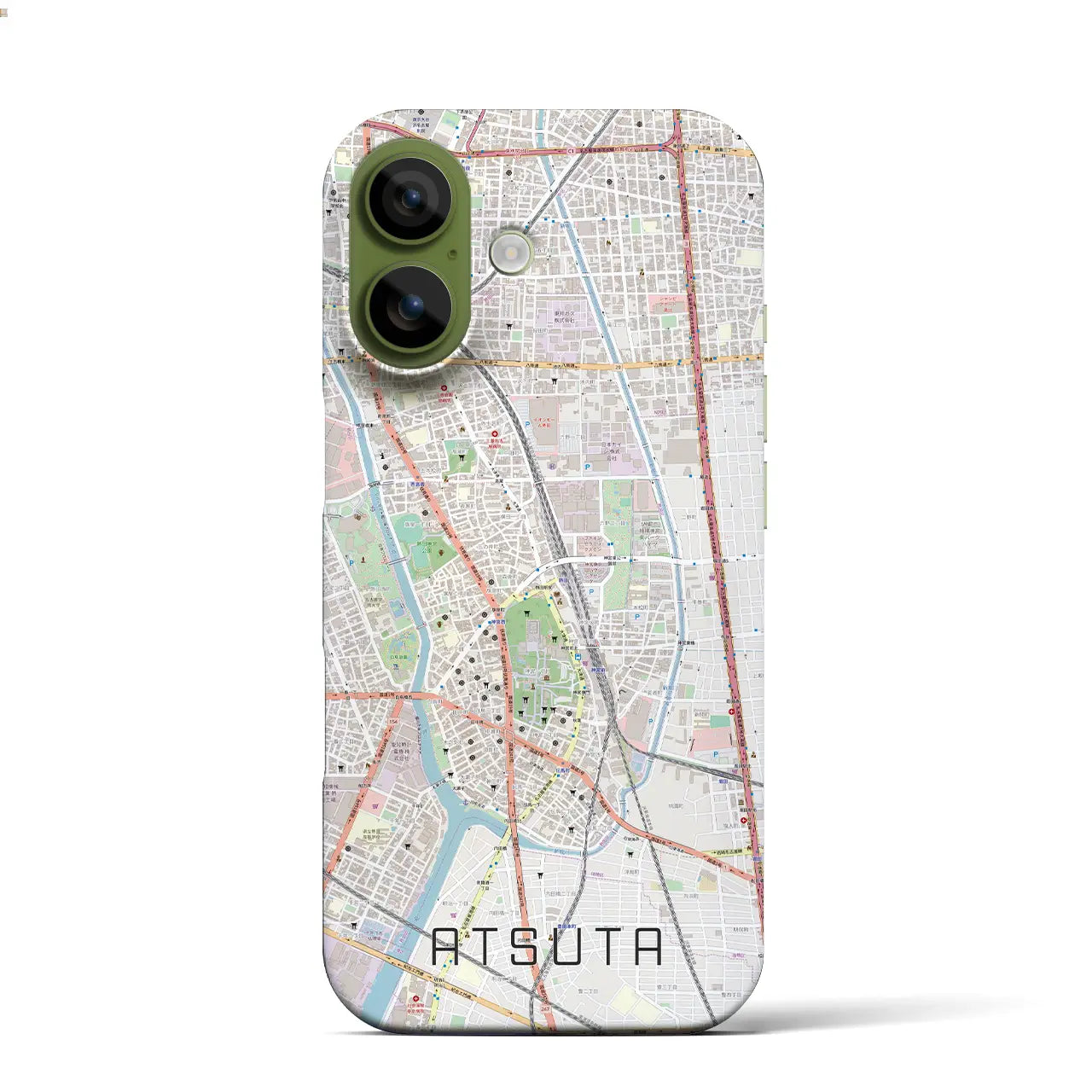 【熱田(愛知県)】地図柄iPhoneケース(バックカバータイプ)