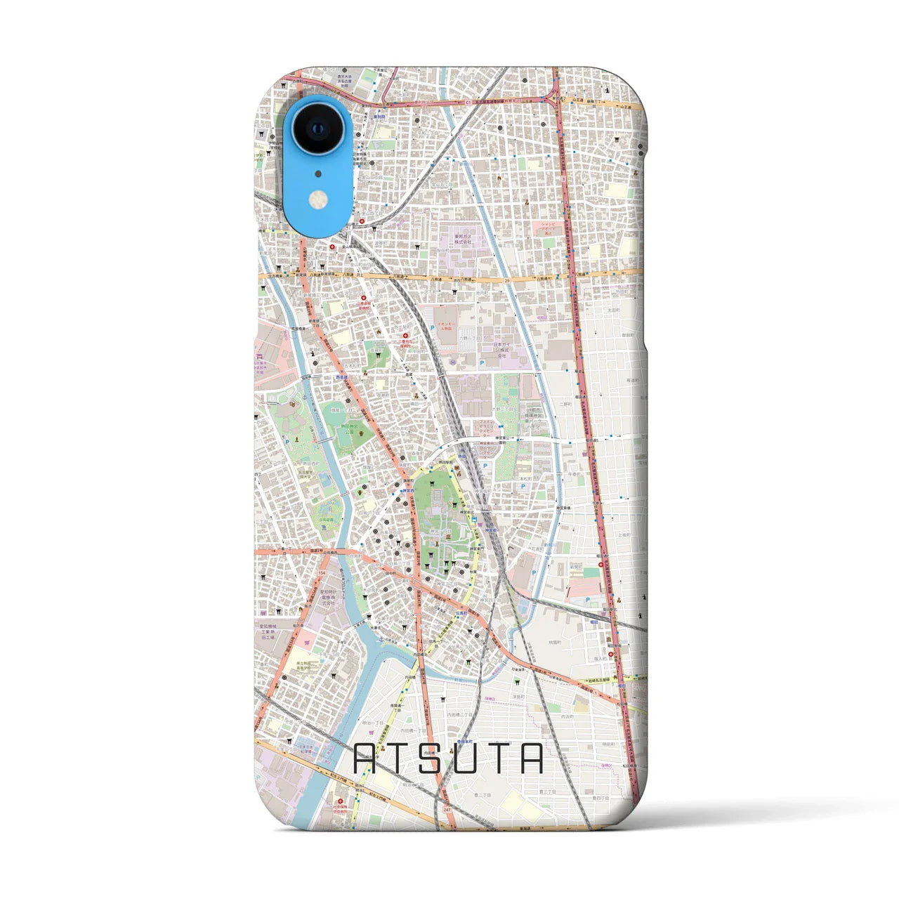 【熱田(愛知県)】地図柄iPhoneケース(バックカバータイプ)