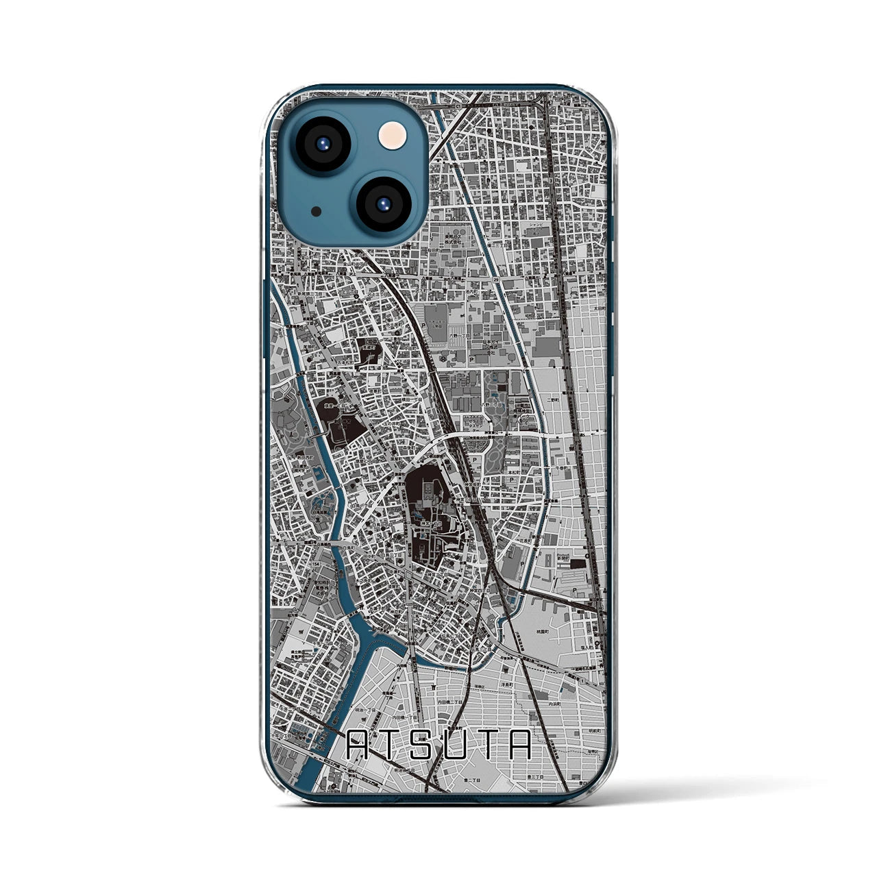 【熱田(愛知県)】地図柄iPhoneケース(クリアタイプ)