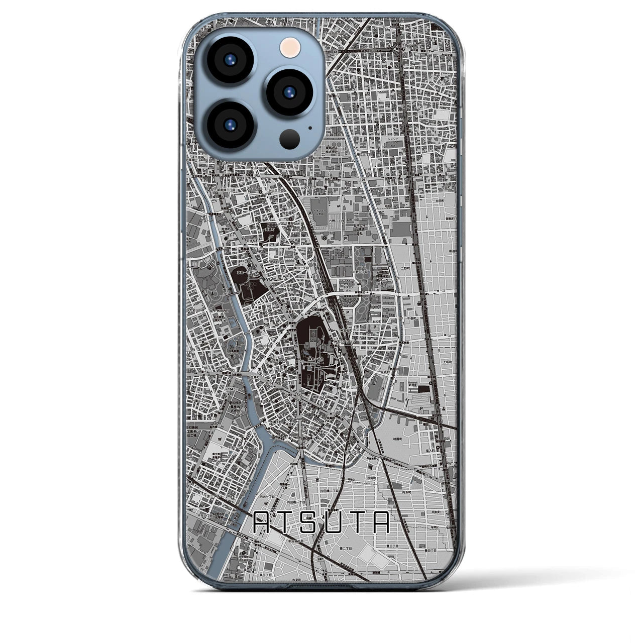 【熱田(愛知県)】地図柄iPhoneケース(クリアタイプ)