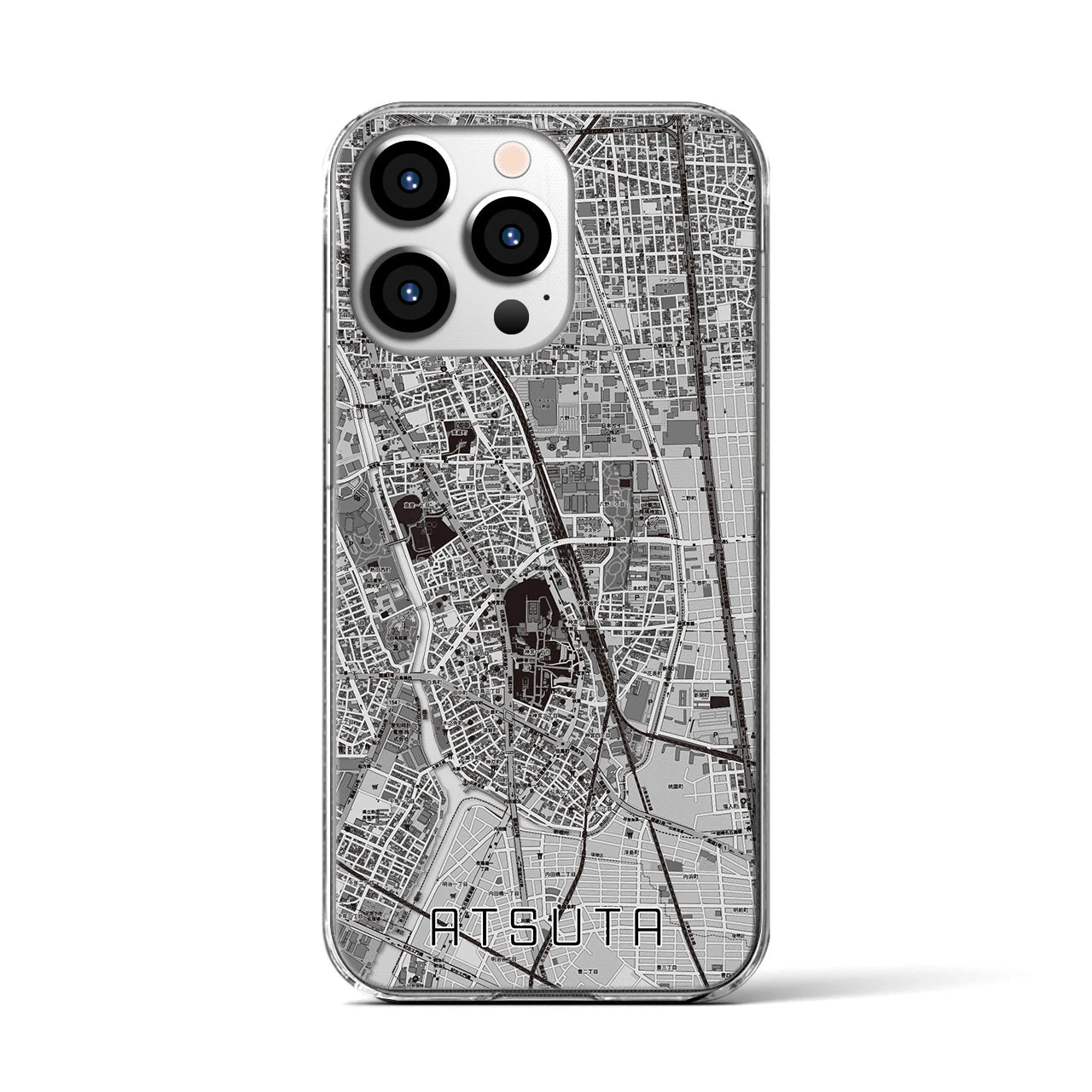 【熱田(愛知県)】地図柄iPhoneケース(クリアタイプ)