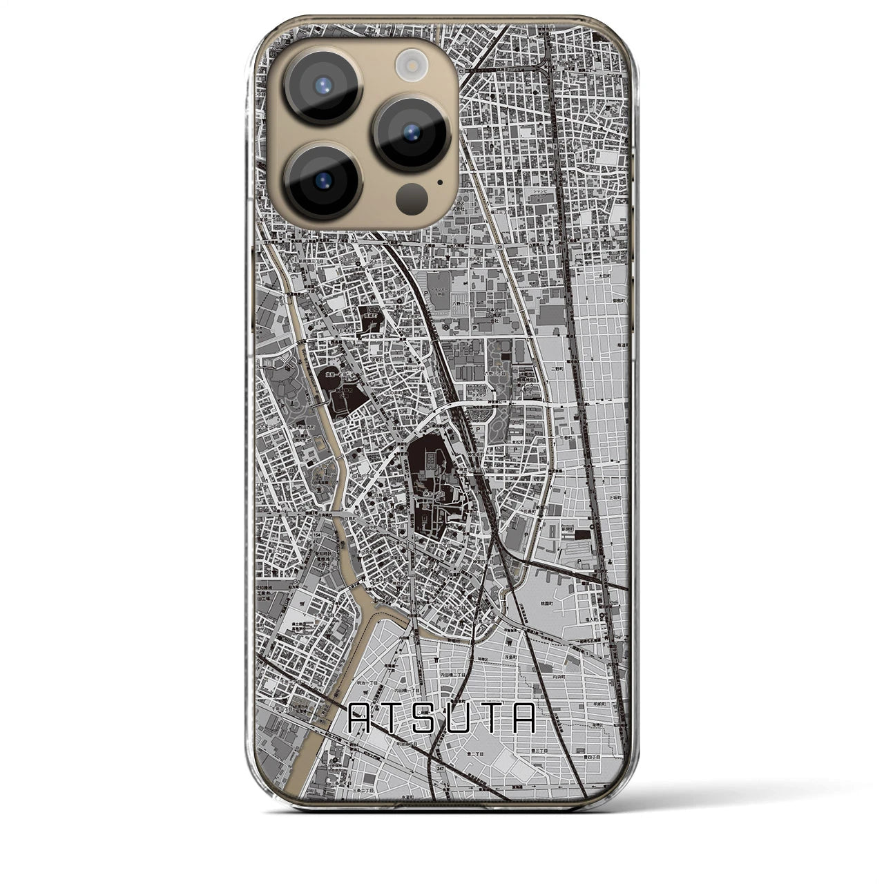 【熱田(愛知県)】地図柄iPhoneケース(クリアタイプ)