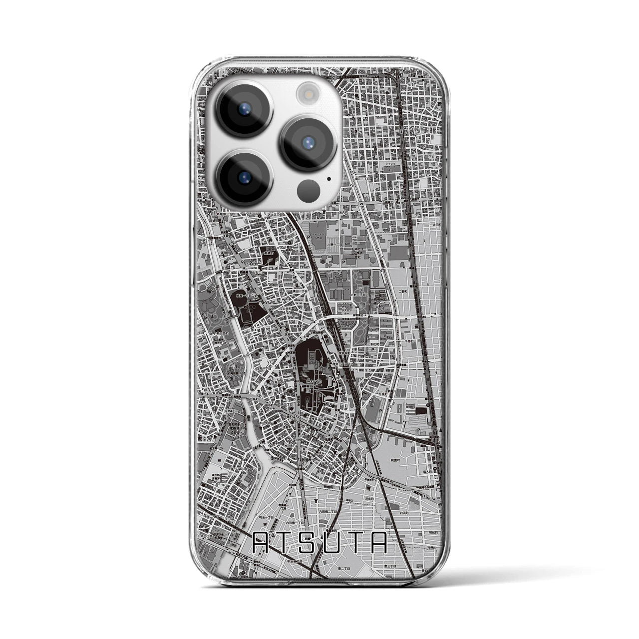 【熱田(愛知県)】地図柄iPhoneケース(クリアタイプ)