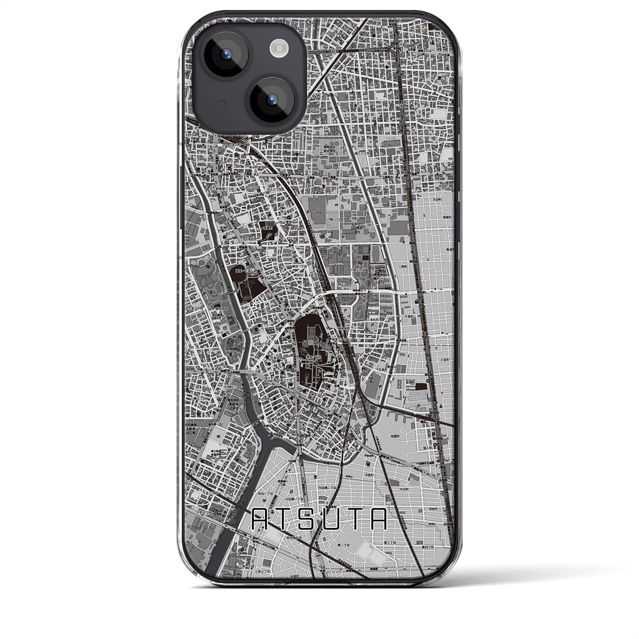 【熱田(愛知県)】地図柄iPhoneケース(クリアタイプ)