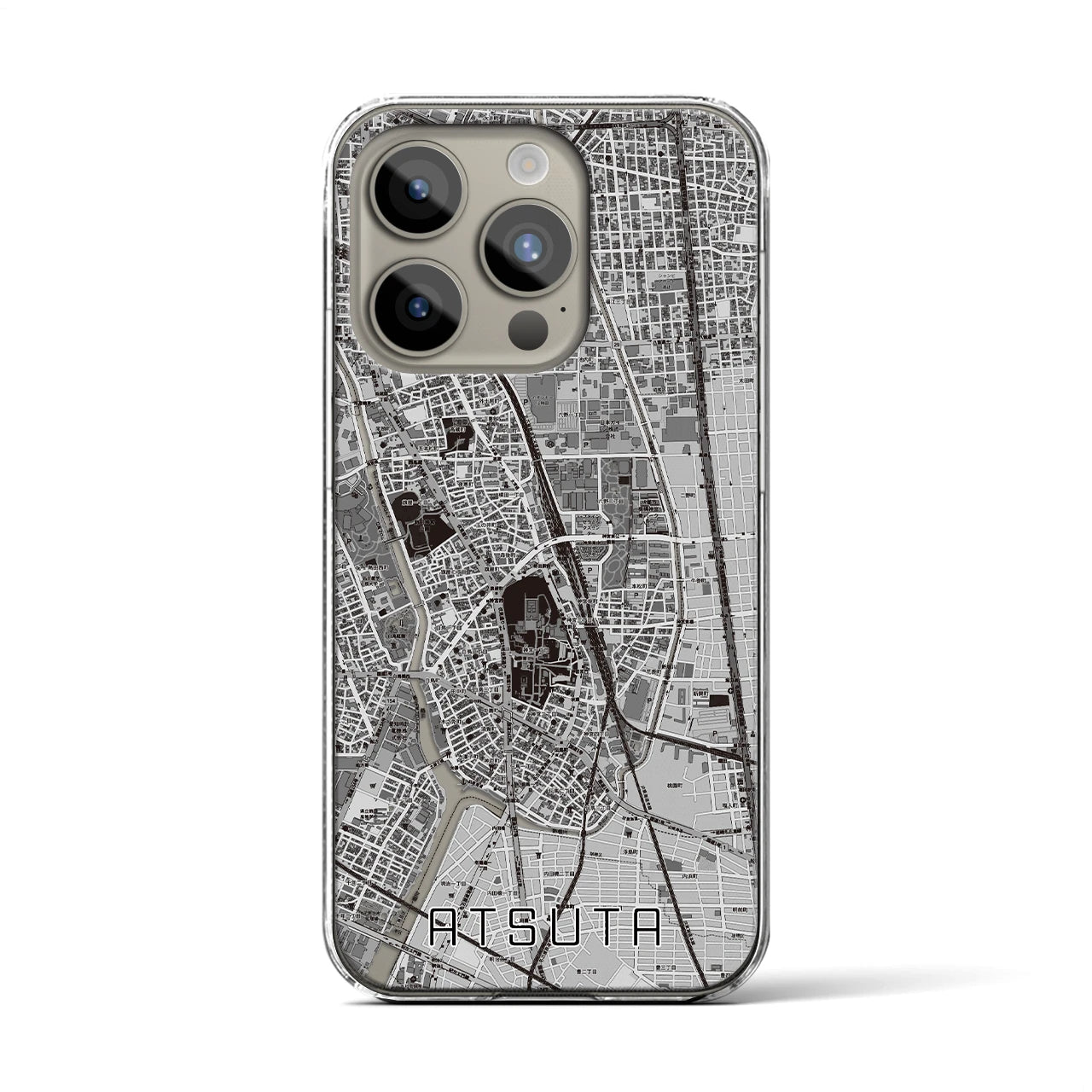 【熱田(愛知県)】地図柄iPhoneケース(クリアタイプ)