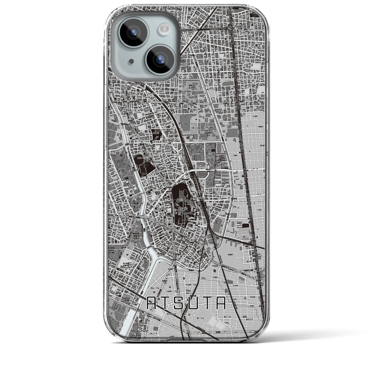 【熱田(愛知県)】地図柄iPhoneケース(クリアタイプ)