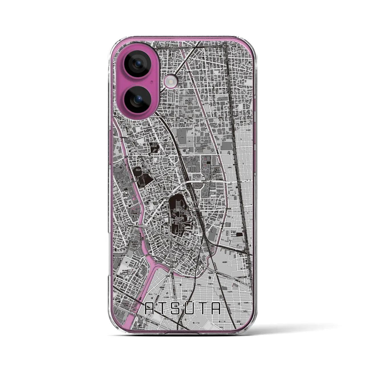 【熱田(愛知県)】地図柄iPhoneケース(クリアタイプ)