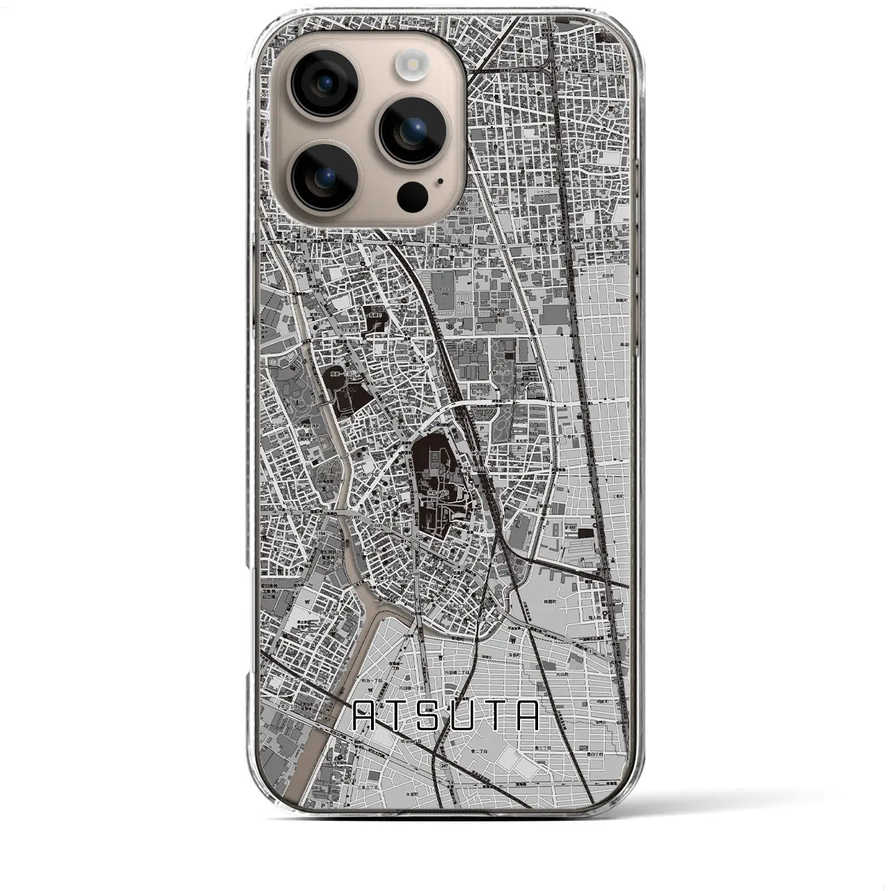 【熱田(愛知県)】地図柄iPhoneケース(クリアタイプ)