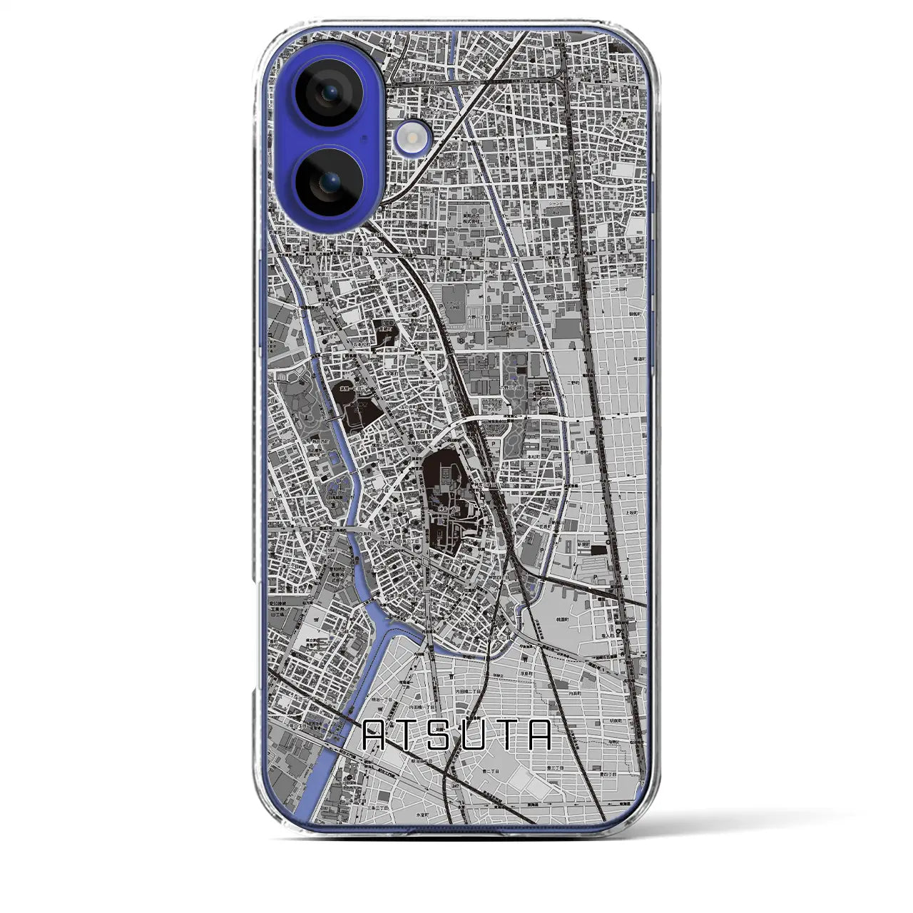 【熱田(愛知県)】地図柄iPhoneケース(クリアタイプ)