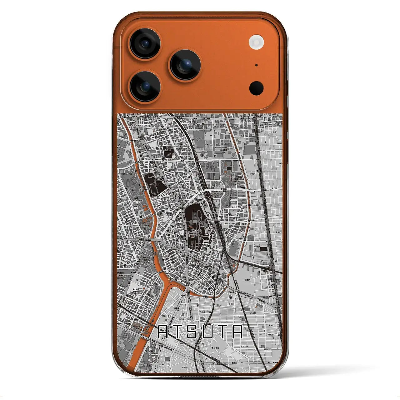 【熱田(愛知県)】地図柄iPhoneケース(クリアタイプ)