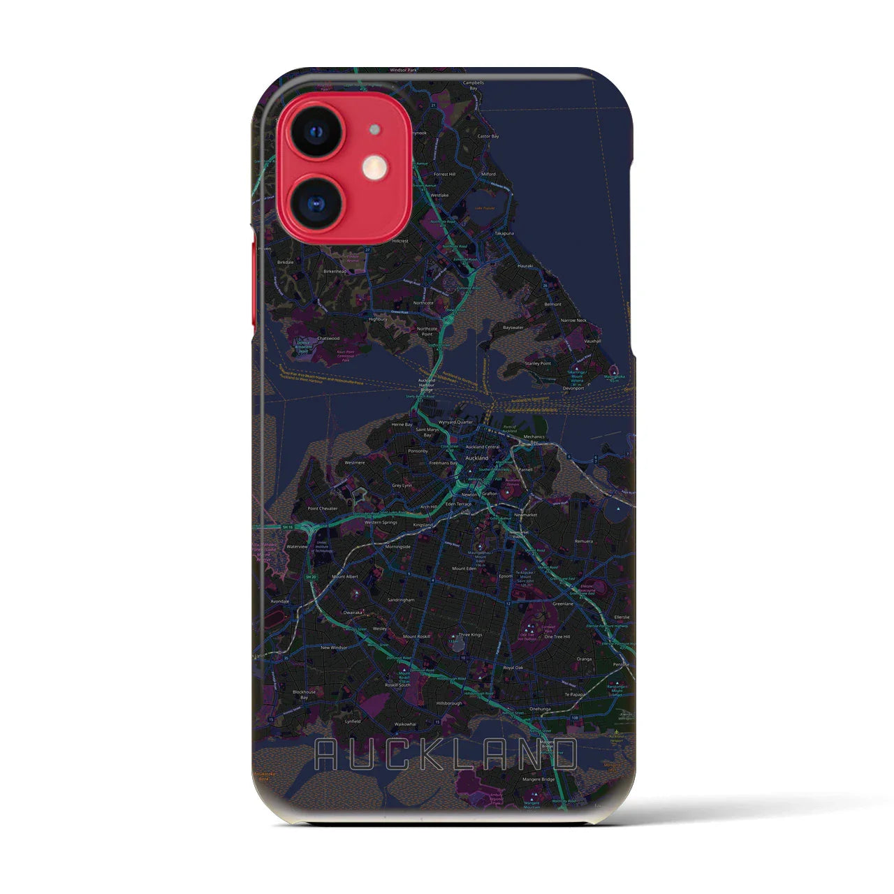 【オークランド(ニュージーランド)】地図柄iPhoneケース(バックカバータイプ)