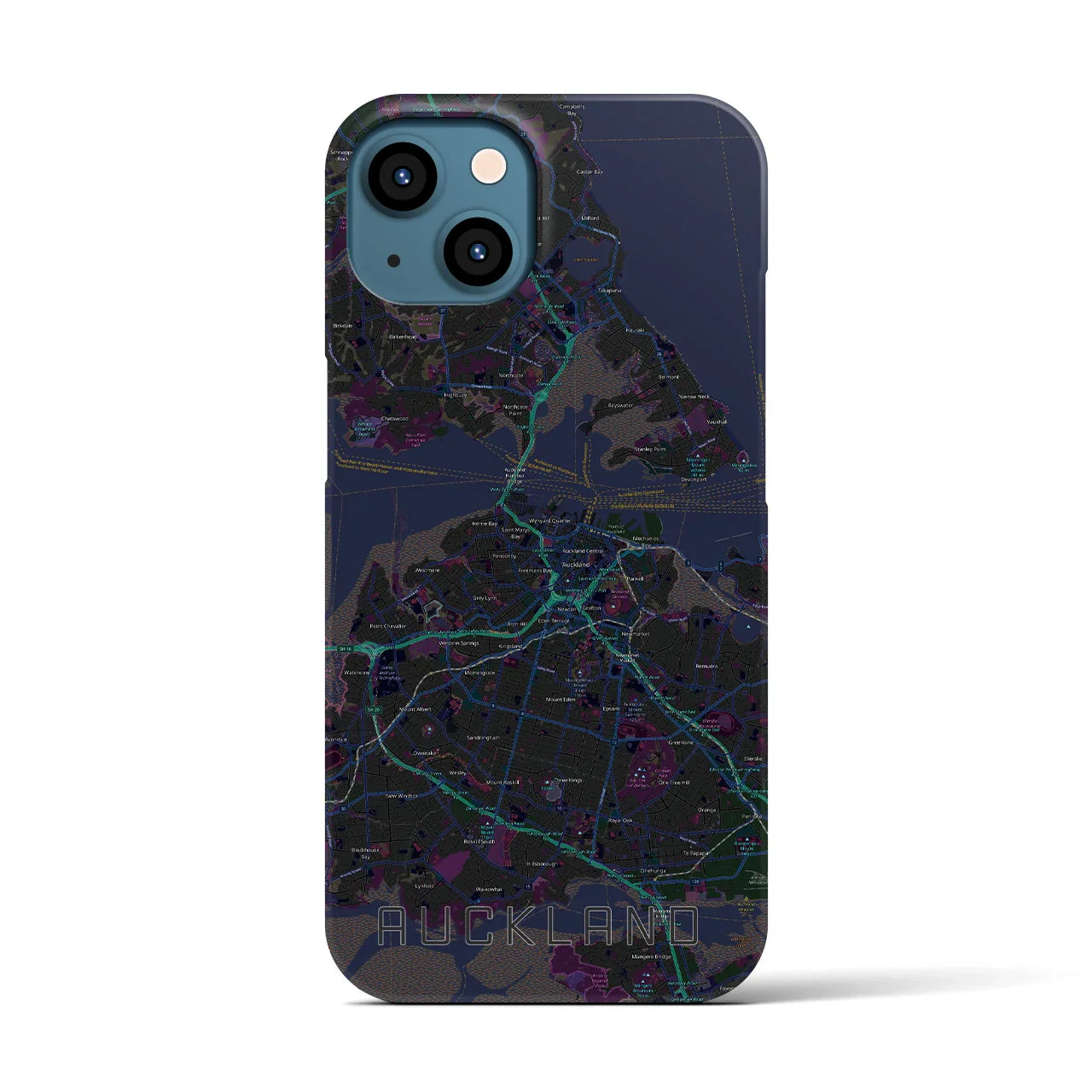 【オークランド(ニュージーランド)】地図柄iPhoneケース(バックカバータイプ)