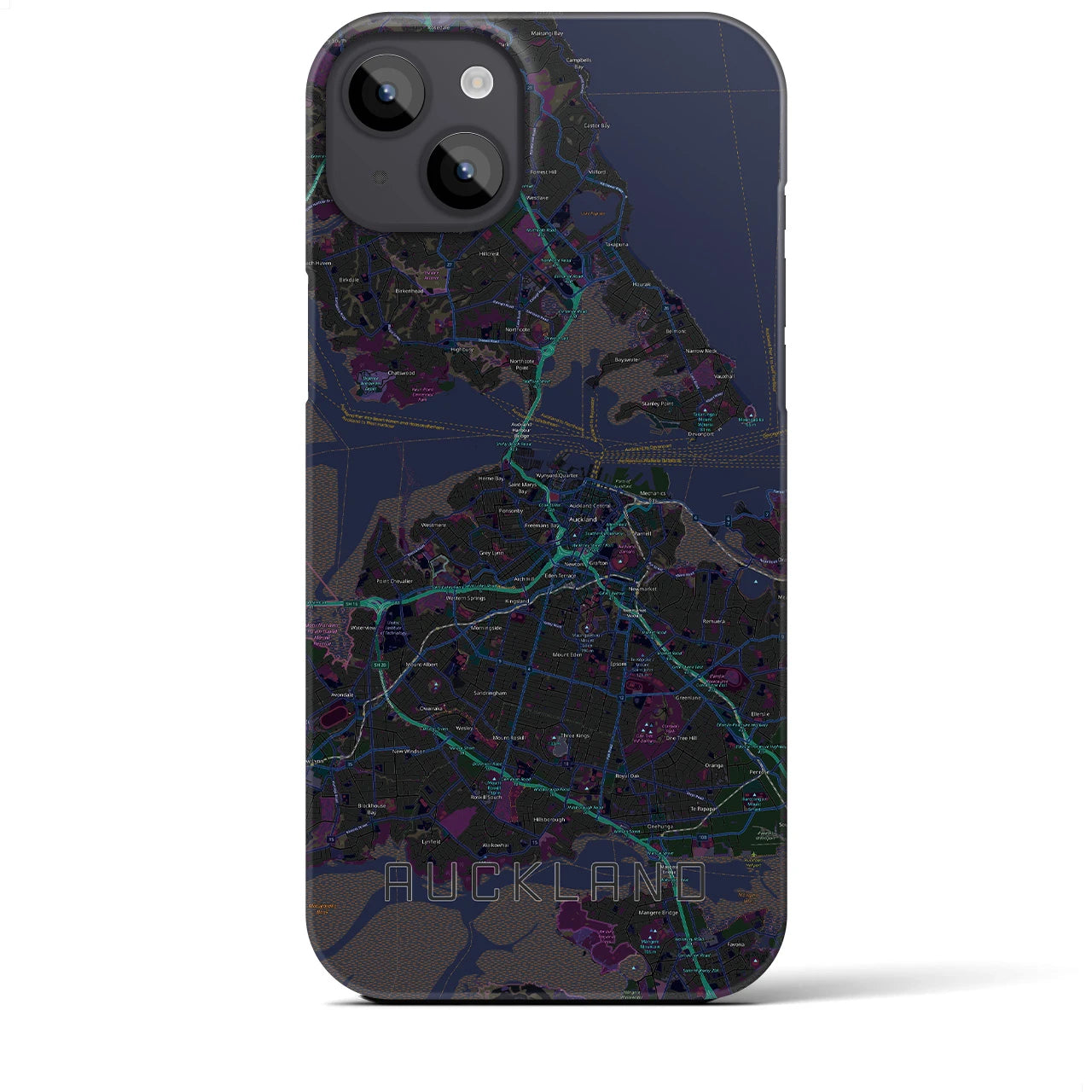 【オークランド(ニュージーランド)】地図柄iPhoneケース(バックカバータイプ)