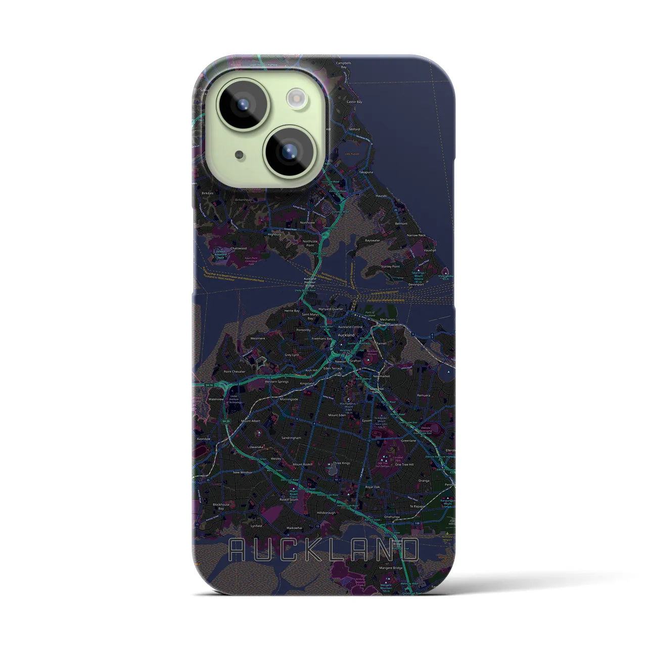 【オークランド(ニュージーランド)】地図柄iPhoneケース(バックカバータイプ)