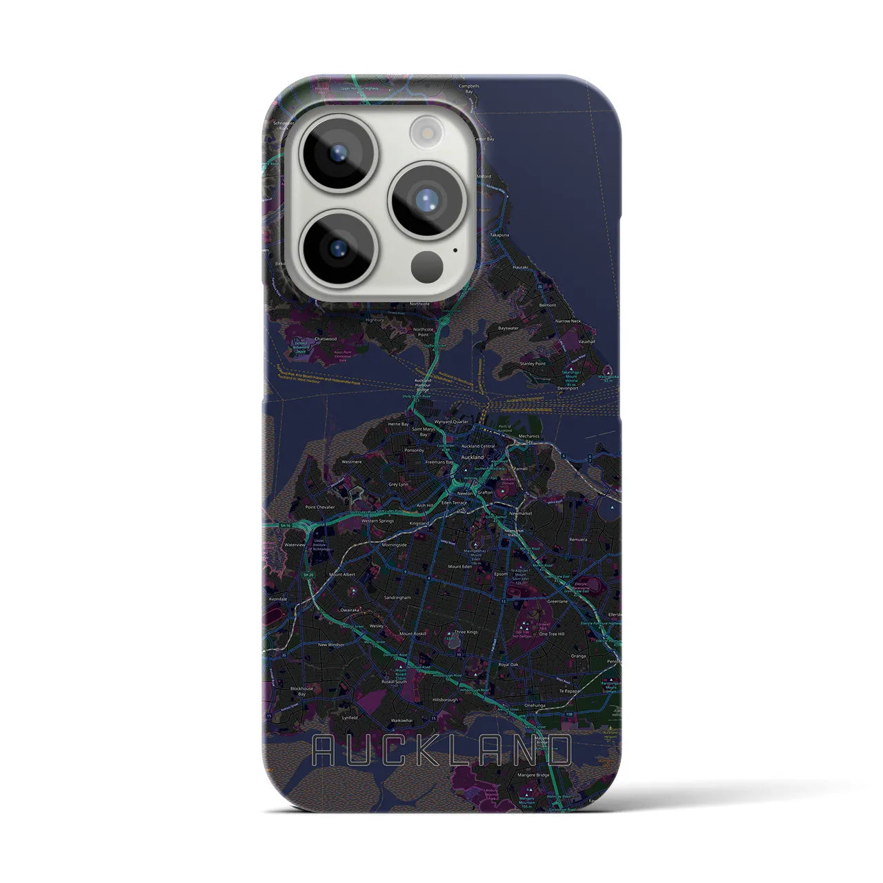 【オークランド(ニュージーランド)】地図柄iPhoneケース(バックカバータイプ)