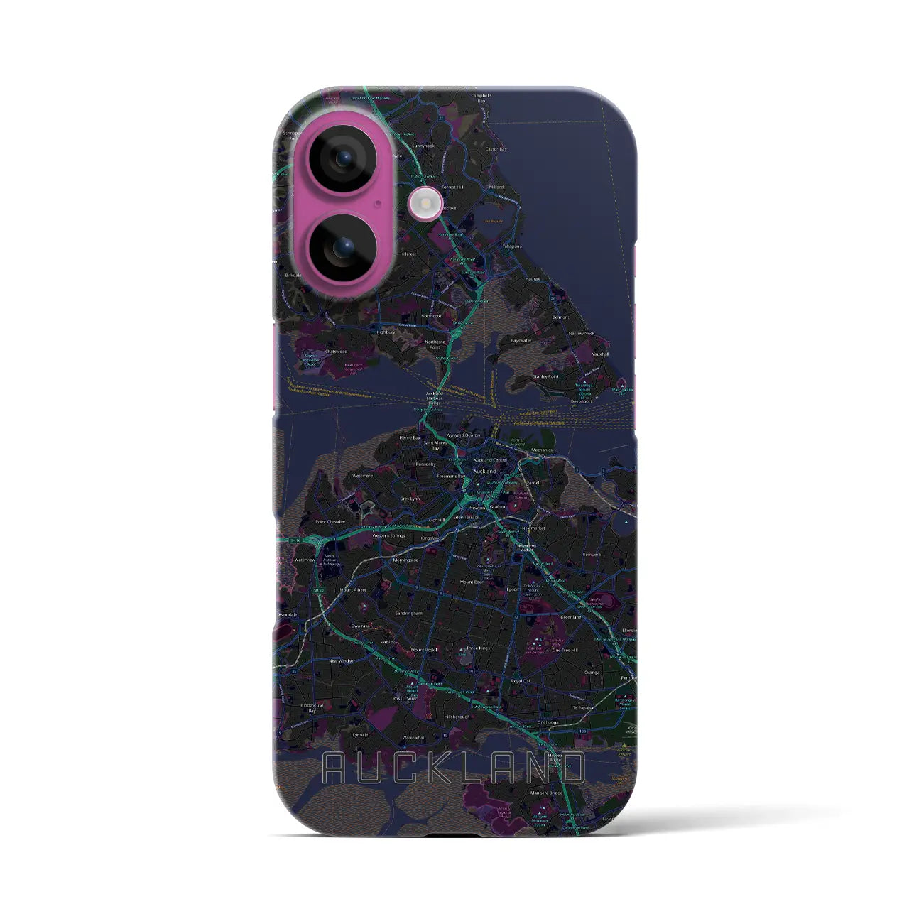 【オークランド(ニュージーランド)】地図柄iPhoneケース(バックカバータイプ)