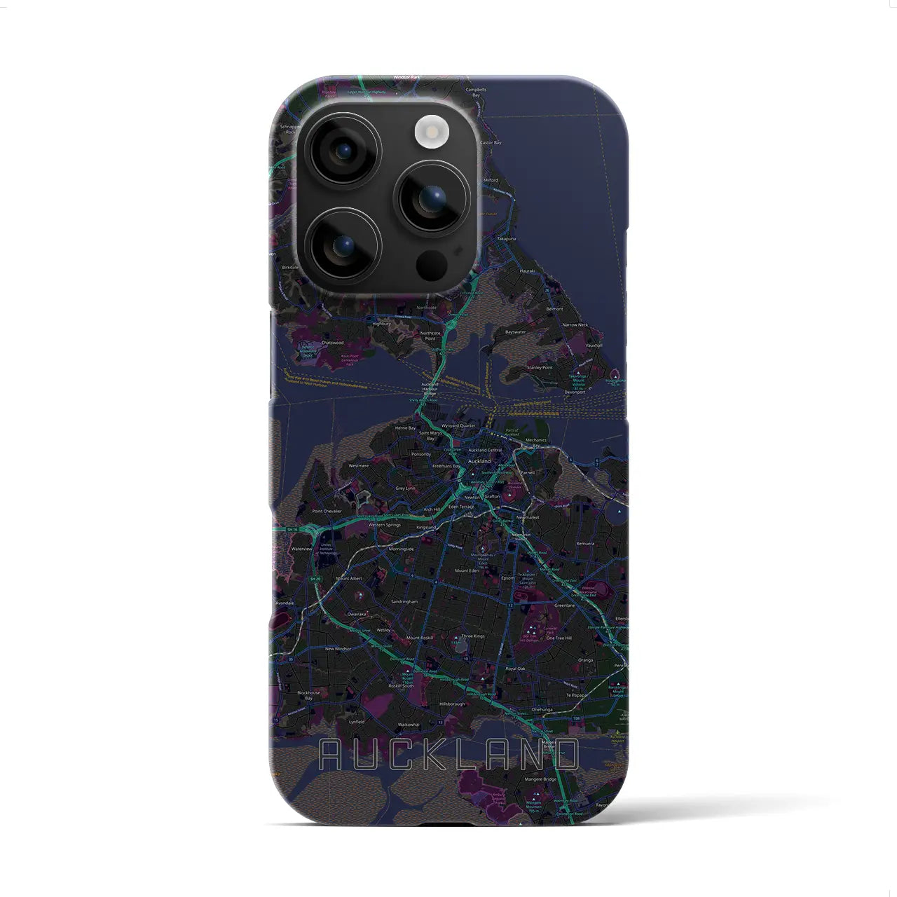 【オークランド(ニュージーランド)】地図柄iPhoneケース(バックカバータイプ)