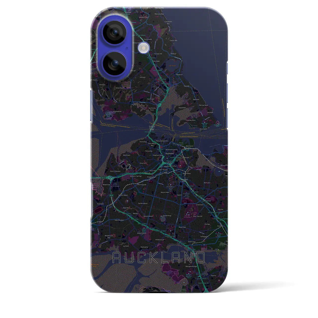 【オークランド(ニュージーランド)】地図柄iPhoneケース(バックカバータイプ)